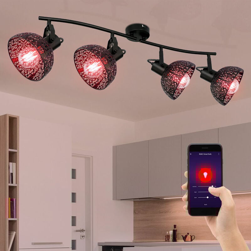 

Lámpara de techo con control de voz de la aplicación DIMMABLE Lámpara puntual móvil en un juego que incluye una fuente de luz LED RGB