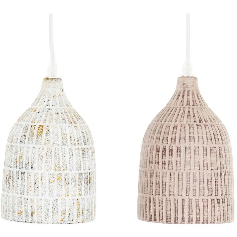 

Lámpara de Techo DKD Home Decor Arcilla (2 pcs) (14 x 14 x 21 cm)