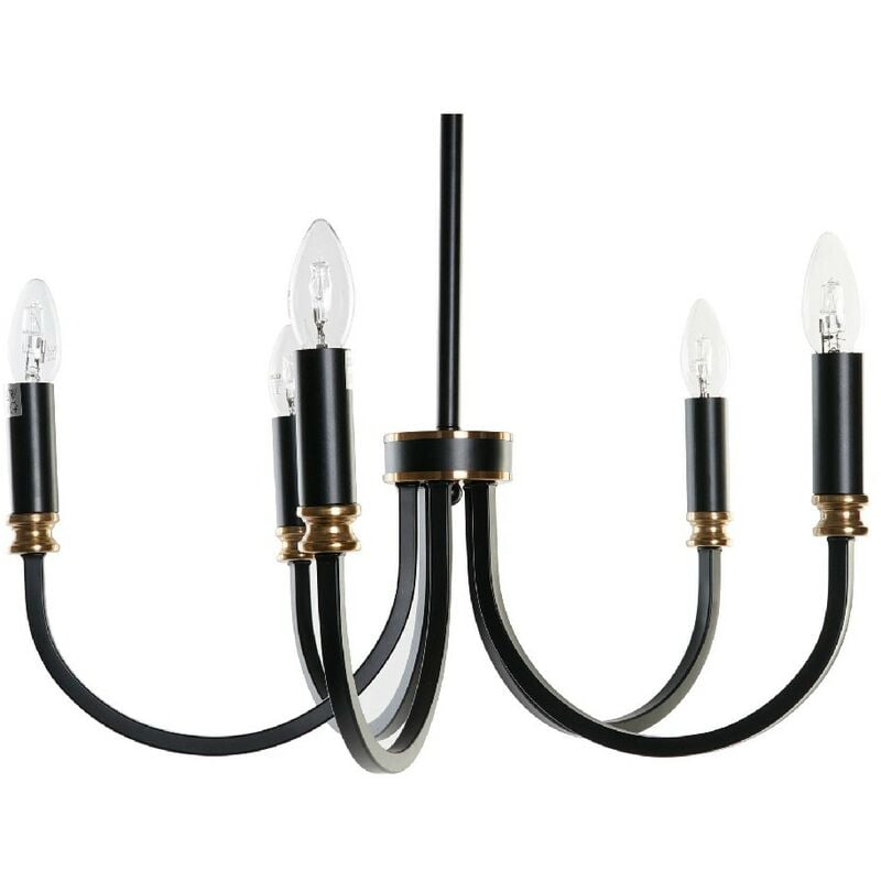 

Lámpara de Techo DKD Home Decor Negro Metal 25W 220 V Dorado (52 x 52 x 68 cm)