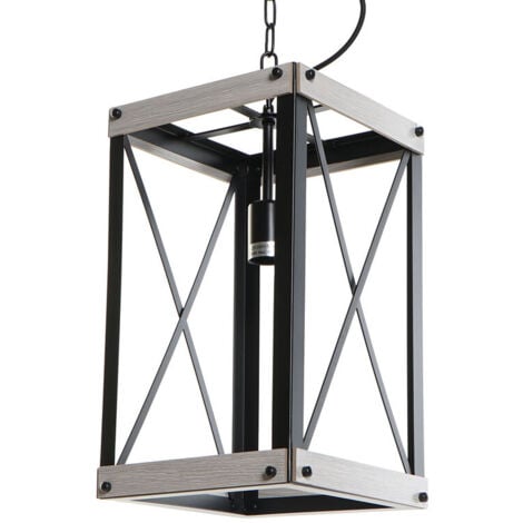 Lámpara de techo dkd home decor negro metal marrón 220 v 50 w (25 x 25 x 43 cm)