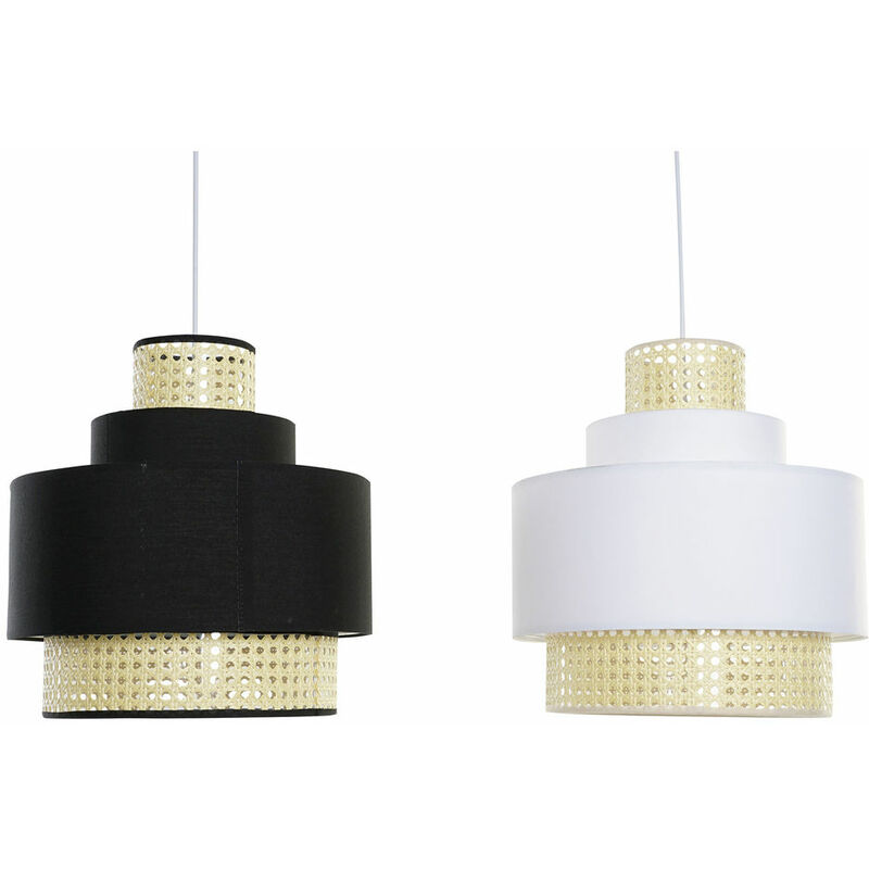 

Lámpara de Techo DKD Home Decor Poliéster Ratán 25W 220 V Marrón claro (2 pcs) (35 x 35 x 44 cm)