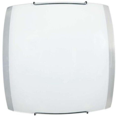 Lámpara de techo en cristal blanco transparente con ganchos cromados 30x10xh.30 cm