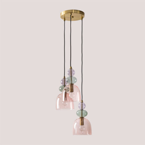 Lámpara de Techo en Cristal con 3 Puntos de Luz Bezany Colors SKLUM