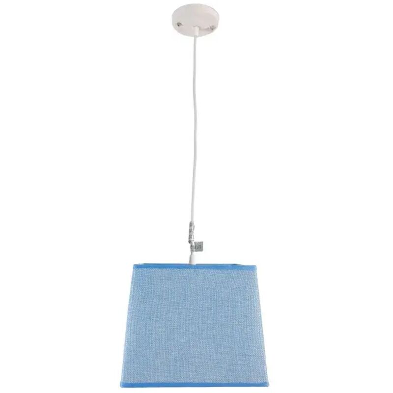 Lámpara de techo en tela (25 x 25 cm) - Azul