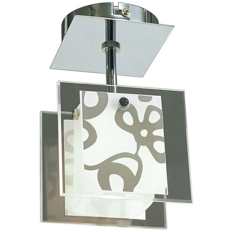 Inspired Mantra Fusion Euphoria Euphoria Plafón 1 Luz L1/SGU10, Cromo Pulido/Cristal Blanco Opal, Lámparas CFL INCLUIDAS