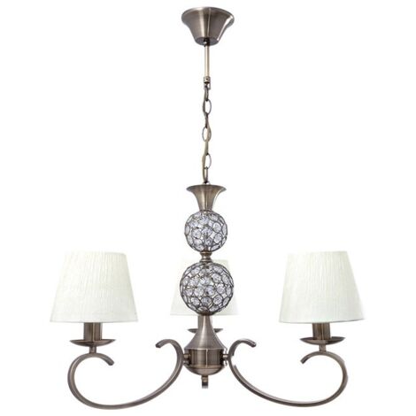 Lámpara de Techo HONDURAS 3xE14+1x5W LED Al.Reg.xD.59.8cm Beije/Cuero