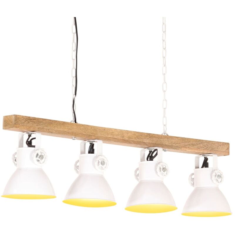 

Lámpara de techo industrial madera de mango blanco E27