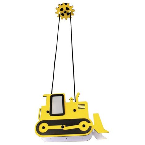 LAMPARA DE TECHO INFANTIL AMARILLA EXCAVADORA RUSTY