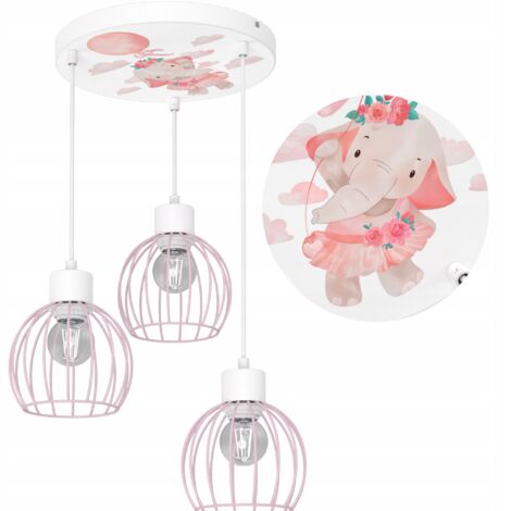 LÁMPARA DE TECHO INFANTIL COLGANTE ELEFANTE LED LÁMPARA POLACA E27 LÁMPARA POLACA