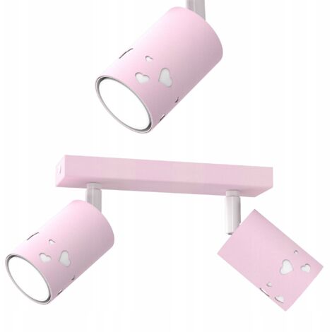 LÁMPARA DE TECHO INFANTIL FOCO PARA NIÑA LED GU10 CORAZÓN ROSA