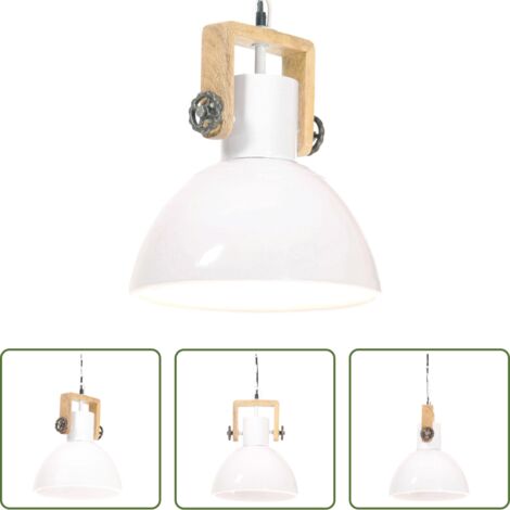 Lámpara de techo -  Lámpara colgante industrial 25 W blanca redonda 30 cm E27