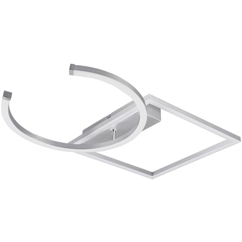 

Lámpara de techo lámpara de techo comedor cuadrado elementos plateados regulables mediante interruptor de pared, metal, 1x LED 23 vatios 3000 lúmenes