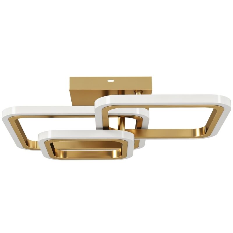 Lámpara de techo LED 40W, 4300 LM, 3500K/4500K/6000K, diseño triangular, lámpara de salón, 48x46x13 cm, color dorado