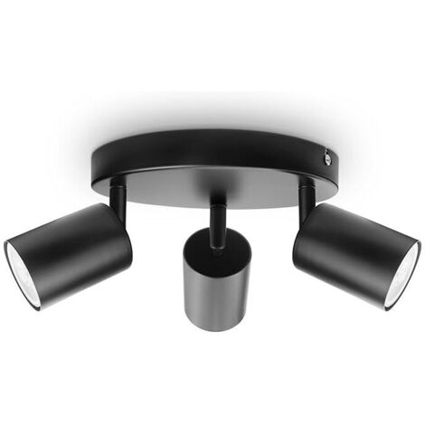Lámpara de techo LED antideslumbrante para mejorar el hogar - Luz blanca, 3 focos negros brillantes para pasillo, dormitorio y sala de estar