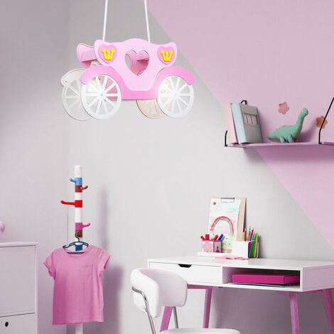 Lámpara de techo LED con carro de lámpara de péndulo para niña en un juego que incluye bombillas LED de 4 vatios
