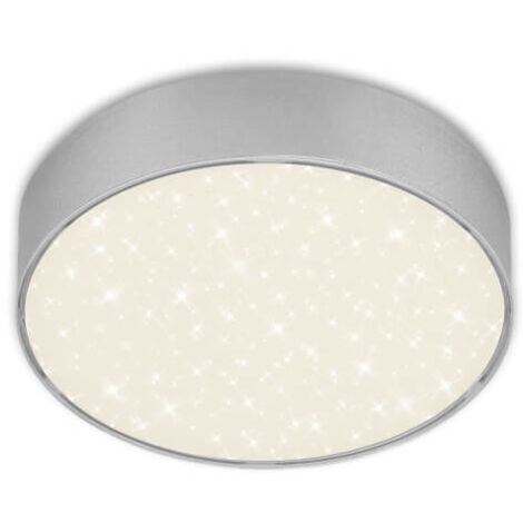 Lámpara de techo LED con cielo estrellado, Ø 15,7 cm, 11 W, color plateado
