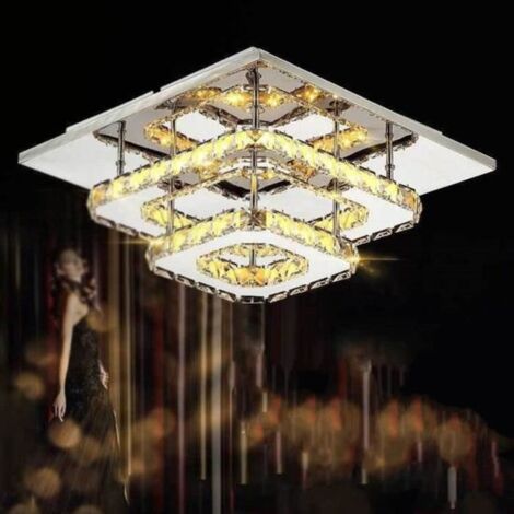 Lámpara de Techo LED de Cristal Lámparas Colgante Moderno Acero Inoxidable - 300mm Luz Cálida