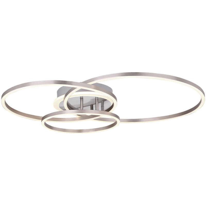 

Globo - Lámpara de techo lámpara de diseño lámpara de techo lámpara de anillo de salón, circuito CCT níquel mate ópalo redondo, 1x LED 40 vatios 1440