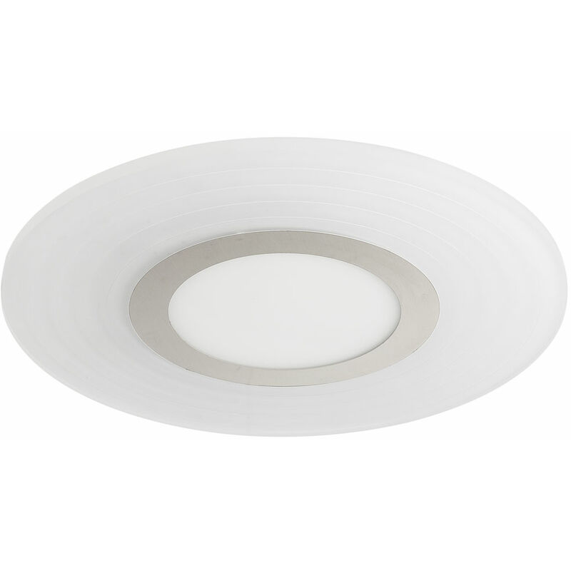 

Globo - Lámpara de techo lámpara de salón lámpara circular dormitorio, metal blanco satinado, 1x LED 18 vatios 1100 lúmenes blanco neutro, Pr x Al