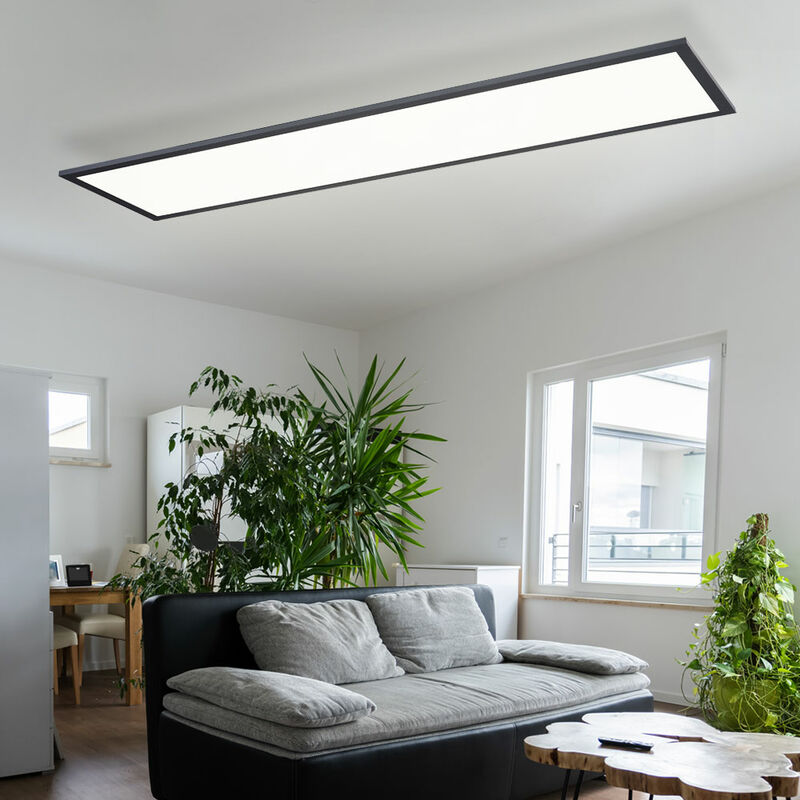 

Lámpara de techo LED estructura panel LED 120 panel de techo lámpara de techo LED, rejilla de aluminio negro, 40 vatios 2700 lúmenes blanco cálido,