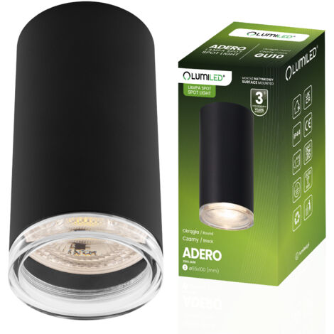 Lámpara de techo LED foco GU10 IP44 ADERO Negro Lumiled