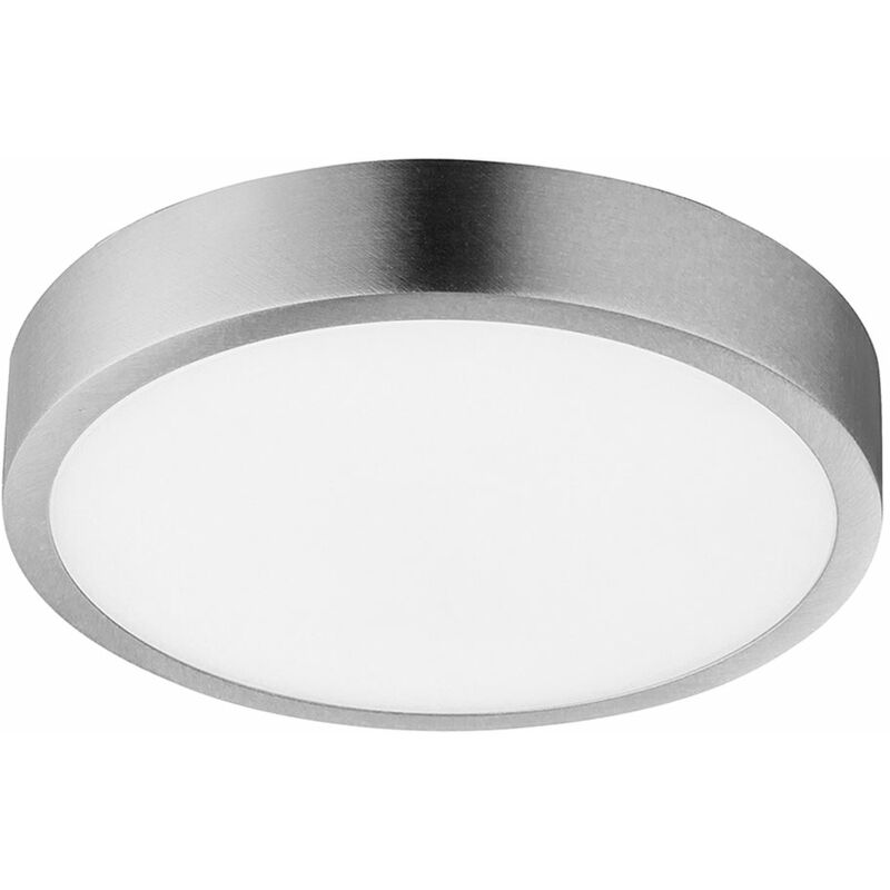 

Lámpara de techo LED iluminación de luminaria baño de aluminio regulable níquel mate