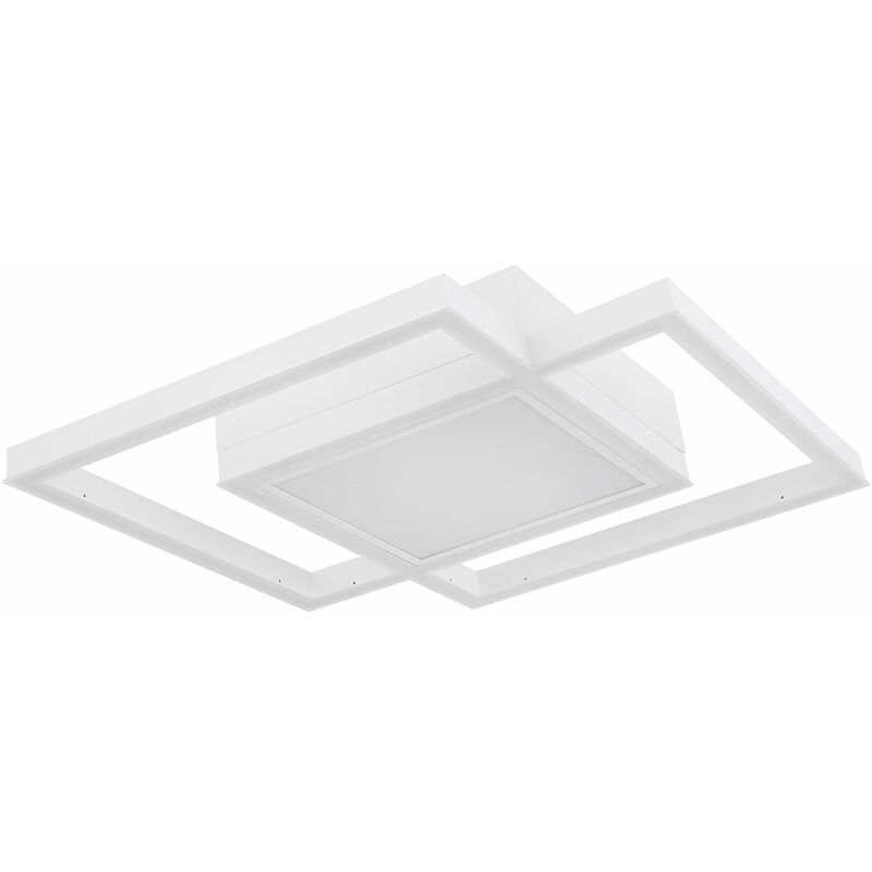 

Lámpara de techo LED inteligente regulable 58,2 cm lámpara de techo aplicación de cambio de color lámpara de techo control remoto, metal blanco