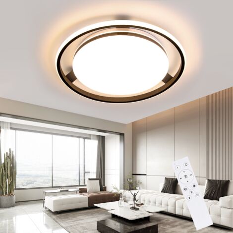 Lámpara de Techo LED Lámpara de Sala de Estar -GBLY Lámpara de Techo de Dormitorio Negra Iluminación Moderna Control Remoto Diseño Redondo con lámpara de Sala de Estar Regulable