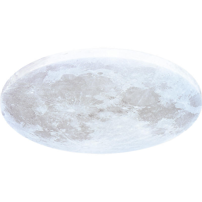 Lámpara de Techo LED, Lámpara de Techo Luna con Mando a Distancia, Ø 38cm, Regulable 3000-6500K, Función Nocturna, Lámpara de Pared para Salón