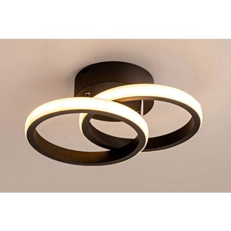 COMELY Lámpara de techo LED, lámpara de techo, luz blanca cálida 3000 K, 22 W, iluminación de techo acrílica moderna y elegante para cocina, sala de estar, dormitorio (blanco cálido, 2 anillos LED)