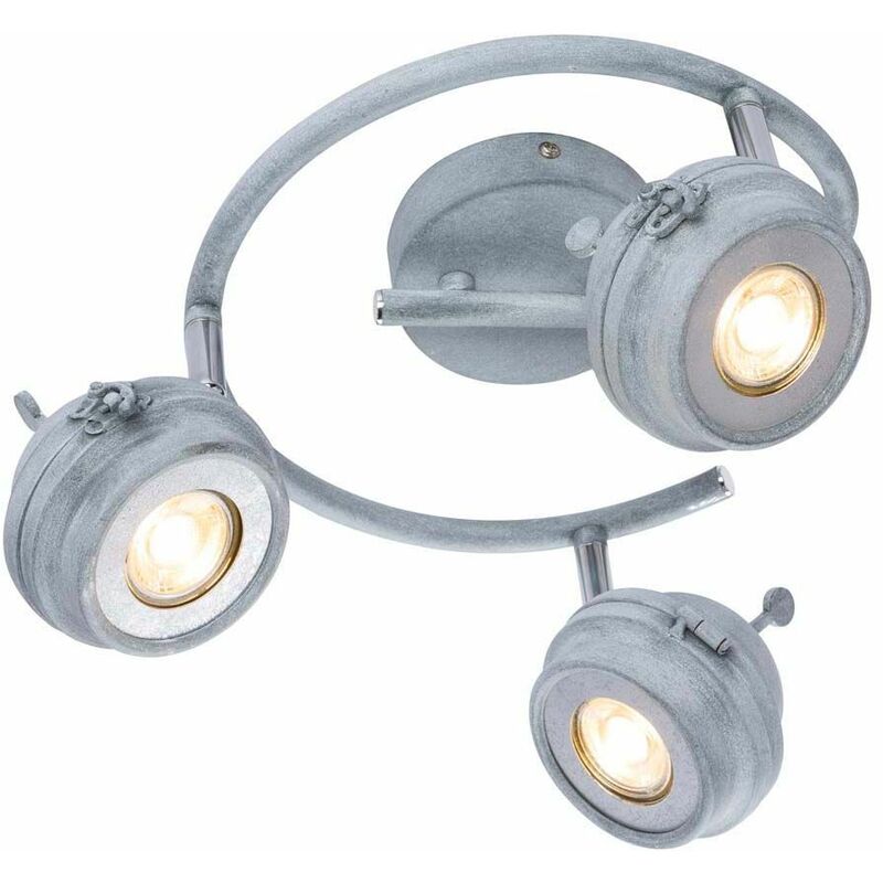 

Lámpara de techo LED Luminaria Iluminación Metal Gris Puntos antiguos Pasillo movible