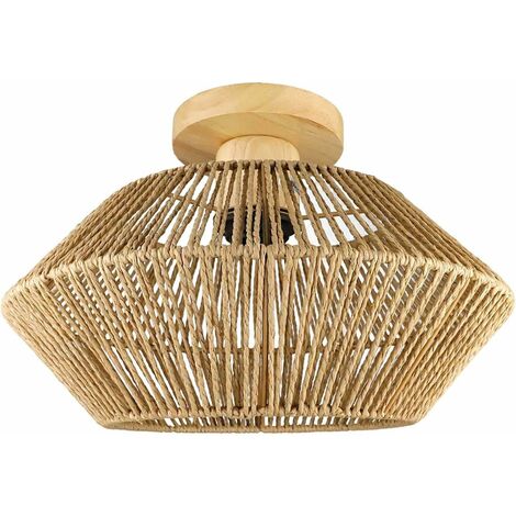 Lámpara de techo LED MINKUROW, accesorio de luz colgante, candelabro de ratán, estilo Retro para dormitorio, granja, hogar, restaurante, adorno