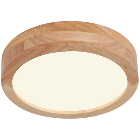 Lampara De Techo Led Modernas 20CM Plafones Redondos De Interior Plafones De Madera Para Dormitorio, Pasillo, Cocina, Sala De Estar, Blanco Cálido