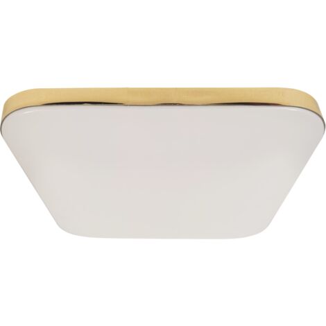 Lámpara de techo, LED NEMO, blanco, detalle dorado, luz LED integrada