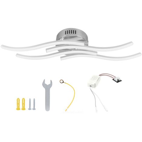 Lámpara de techo LED ondulada de 25 W y 140 LED, lámpara decorativa para sala de estar, dormitorio, cocina, AC85-265V, luz cálida.