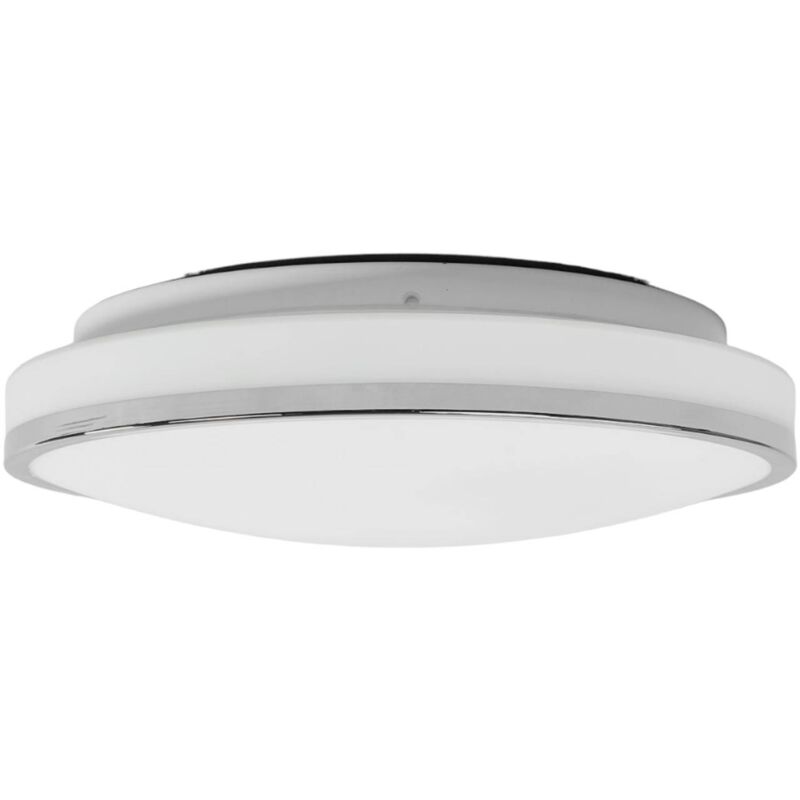 

Lámpara de techo LED para baño Lyss, borde cromado