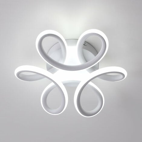 GOECO Lámpara de Techo LED, Plafón led Techo Moderna Diá 26cm 30W 2500lm Luces de Techo de Interior para Pasillo Balcón Baño Dormitorio, Blanco Frío 6000K