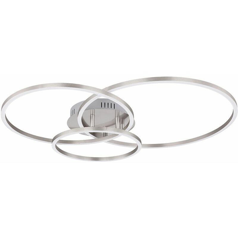 

Lámpara de techo LED plateada living comedor anillos de iluminación lámpara de diseño blanco Globo 67220-40R