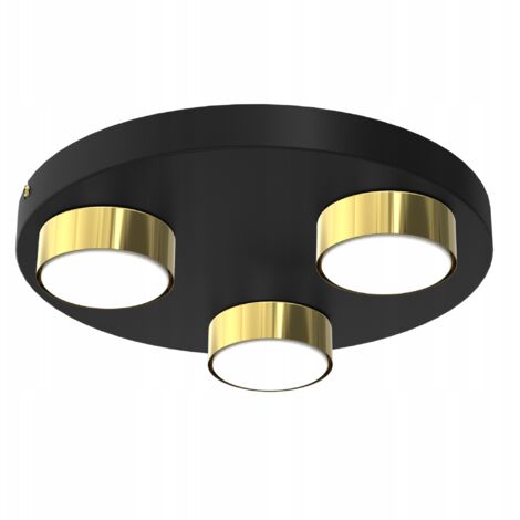 LÁMPARA DE TECHO LED PULIDA MODERNA NEGRO DORADO