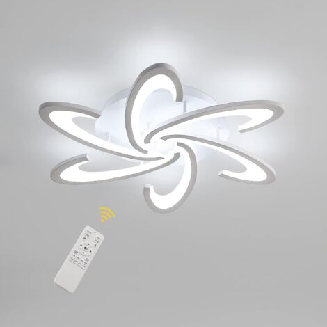 GOECO Lámpara de Techo LED Regulable de 54W, Moderna Plafón LED Luz de Techo Diseño Floral, Lámpara de Araña Pétalo Acrílica 3000K-6500K, Iluminacion para Sala de Estar Comedor Dormitorio