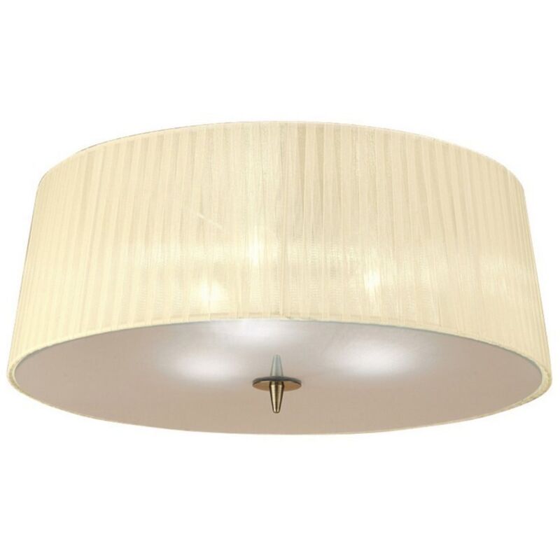 

Lámpara de techo Loewe 3 Bombillas E27, latón antiguo con pantalla Crema