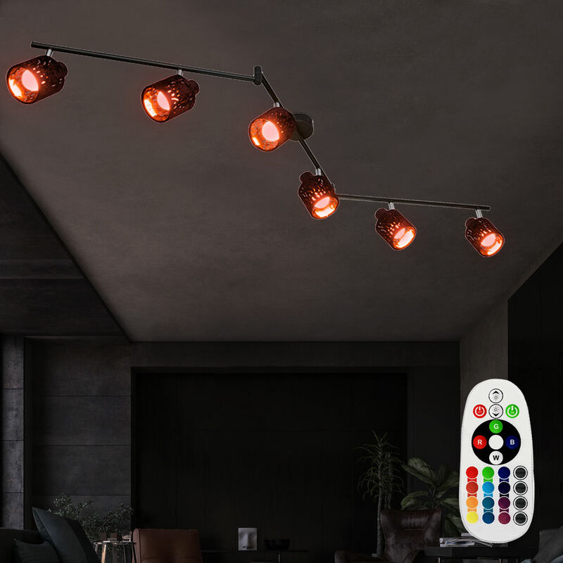 

Lámpara de techo, focos de terciopelo, móvil, lámpara de control remoto, regulable en un conjunto que incluye lámparas LED RGB