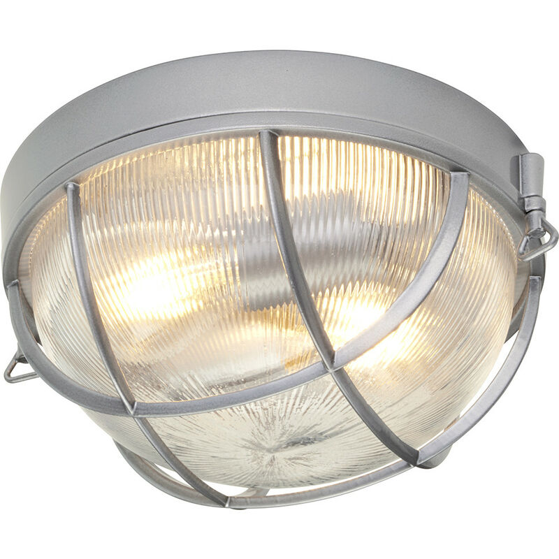 

Marina - Lámpara de techo empotrada para baño de 2 luces Plata IP44, E27 - Elstead