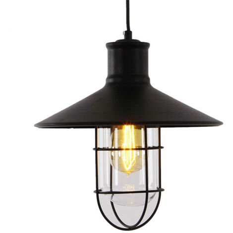 LAMPARA DE TECHO METALICA VINTAGE E27 60W COLOR NEGRO Ø27x28cm EDM