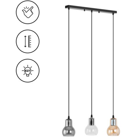Lámpara de techo moderna de 3 bombillas E27 - campanas de cristal