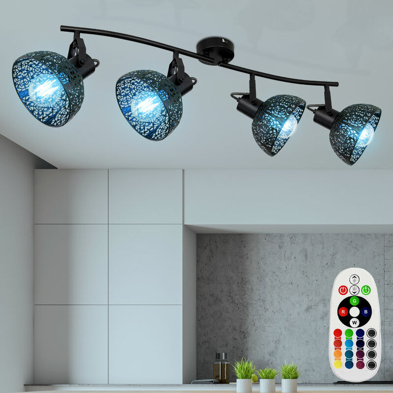 

Lámpara de techo móvil CONTROL REMOTO Lámpara de salón regulable en un juego que incluye bombillas LED RGB
