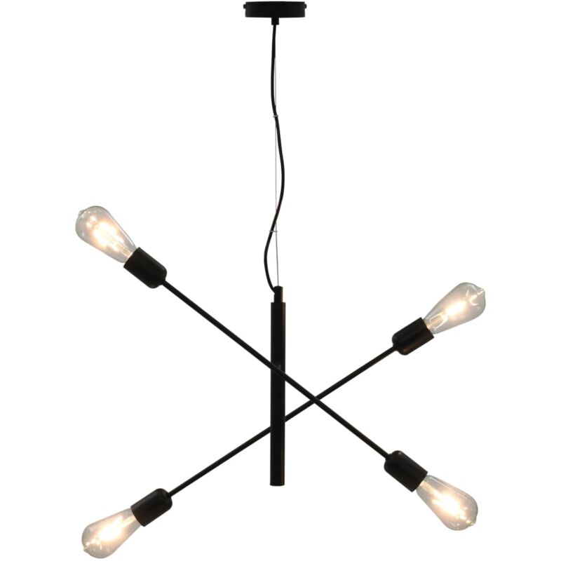 

vidaXL Lámpara de techo negro E27 - Negro