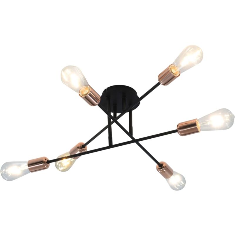 

Lámpara de techo negro y cobre E27 - Negro - Vidaxl