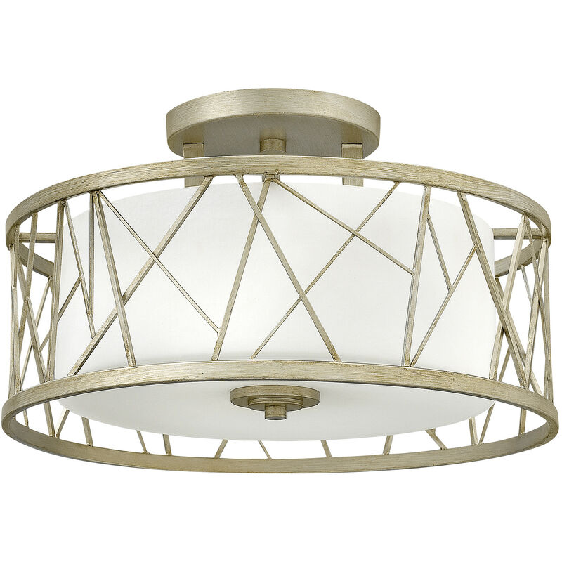 

Elstead Nest - Lámpara de techo semi empotrada de 3 luces Silver Leaf, E27