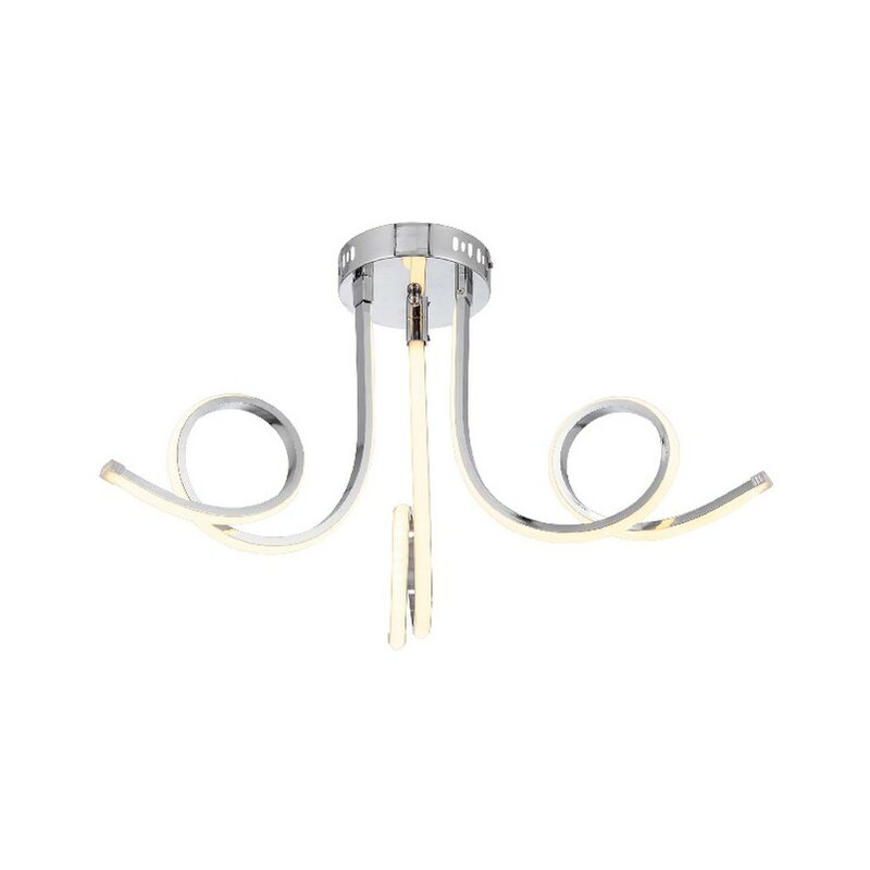 

Lampara de Techo Nevro - Luz de techo - de la pared - Cromo en Metal, Cristal, 45 x 45 x 33 cm, 3 x LED, 16W, 2560, 3000K